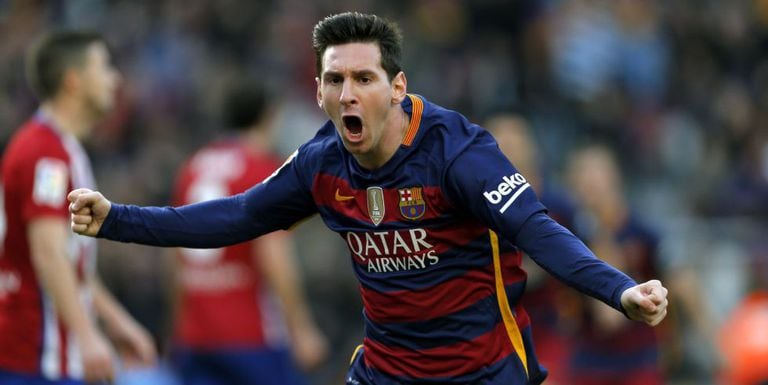 Messi comemora gol de empate.