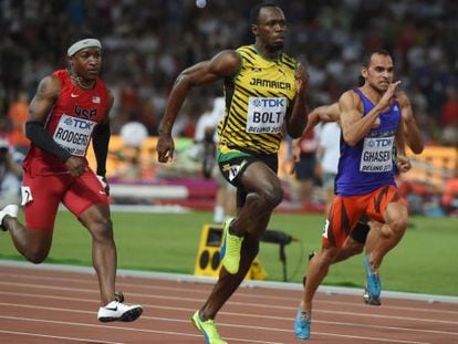 Bolt, durante as séries dos 100m, em Pequim.