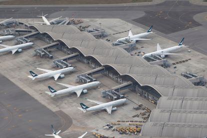 Aeroporto internacional de Hong Kong, onde a nova mutação também foi detectada.