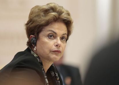 Rousseff durante encontro dos BRICS, na R&uacute;ssia.