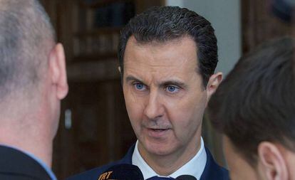 Bashar al-Assad, durante um encontro com jornalistas em Damasco.