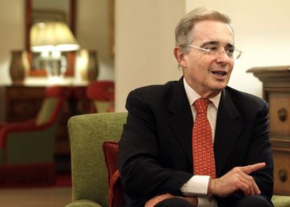 Álvaro Uribe, nesta terça-feira em Madri.