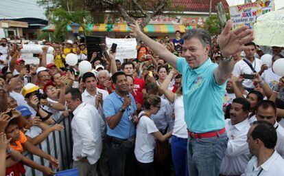O presidente Juan Manuel Santos, em um ato político.