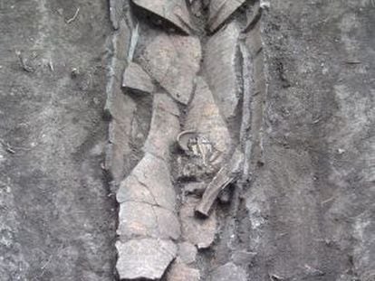 Sarcófago encontrado perto de Nazaré.