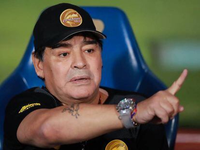 Maradona, durante um jogo na Cidade do México
