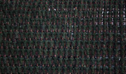 Soldados em uma cerimônia militar na semana passada na Cidade do México.