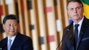 Xi e Bolsonaro em encontro no Itamaraty, em novembro.