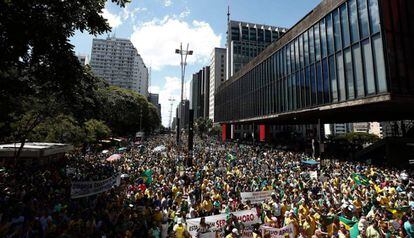 A manifestação na av. Paulista.