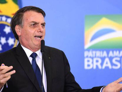 Bolsonaro em evento no Palácio do Planalto, no dia 7 de maio.