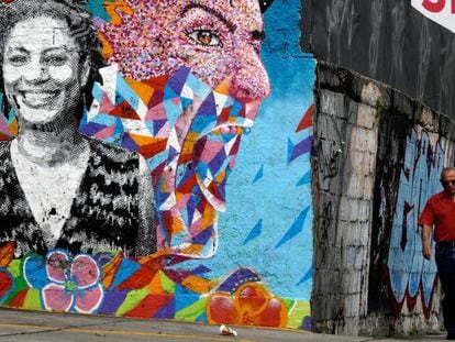 Mural com Marielle no Rio.