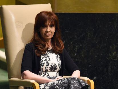Cristina Kirchner, durante uma sessão da ONU realizada em Nova York, em 24 de setembro.