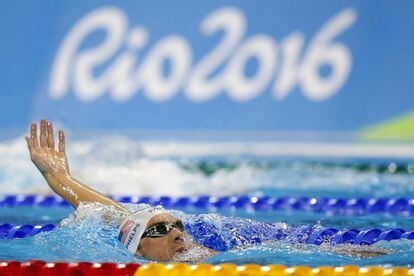 Phelps treina na piscina do Parque Olímpico do Rio.