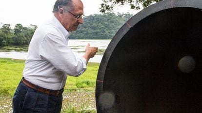 O Governador Alckmin na inaugura&ccedil;&atilde;o da obra do Alto Tiet&ecirc;.