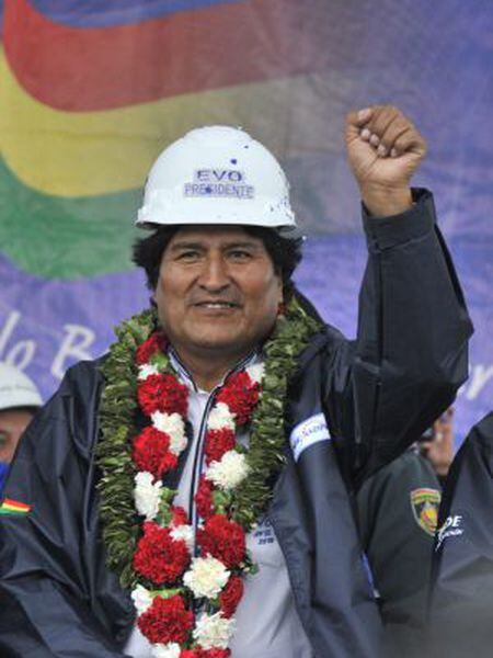 Evo Morales na inauguração de uma usina termoelétrica em Yacuiba, em 27 de setembro.