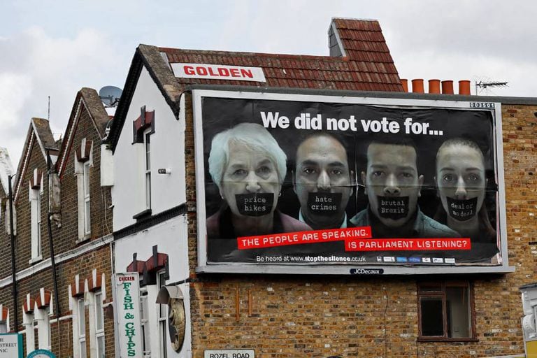 Propaganda anti-Brexit, em Londres.