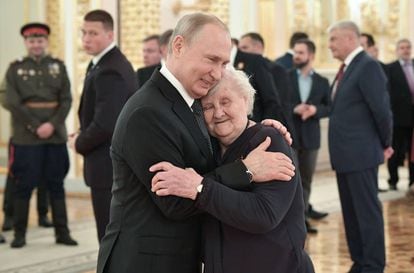 Vladimir Putin, durante uma recepção no Kremlin, em 9 de maio.