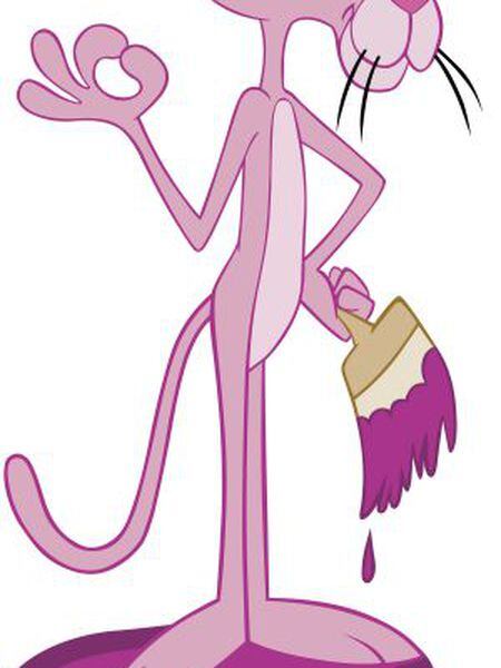 Um desenho da Pantera cor-de-rosa, personagem legendário da animação.