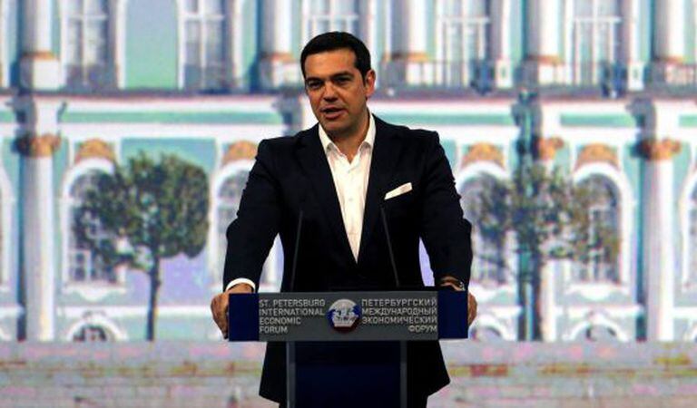 Alexis Tsipras em São Petesburgo.