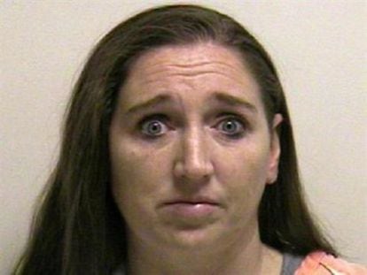 Megan Huntsman em uma foto da prisão do condado de Utah.