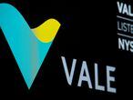 FILE PHOTO: Brazilian mining company Vale SA logo and trading symbol are displayed on a screen at the New York Stock Exchange (NYSE)  in New York, U.S., December 6, 2017. REUTERS/Brendan McDermid/File Photo