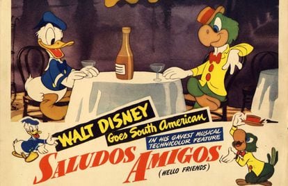 Uma imagem de Donald e Zé Carioca, em 'Alô, Amigos' (1941).