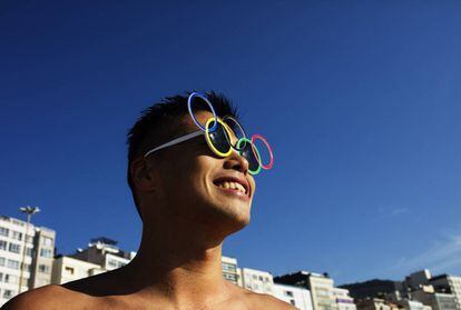 Turista em Copacabana.