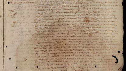 Documento no qual Miguel de Cervantes figura como arrecadador da Fazenda Real.