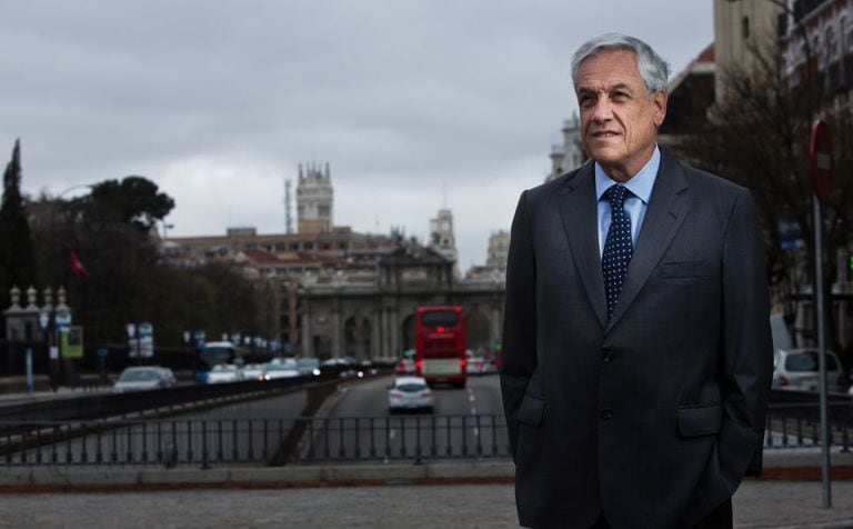 Sebastián Piñera, ontem em Madri.
