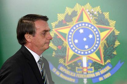 Bolsonaro, durante a cerimônia de posse do novo ministro da Educação, na semana passada.