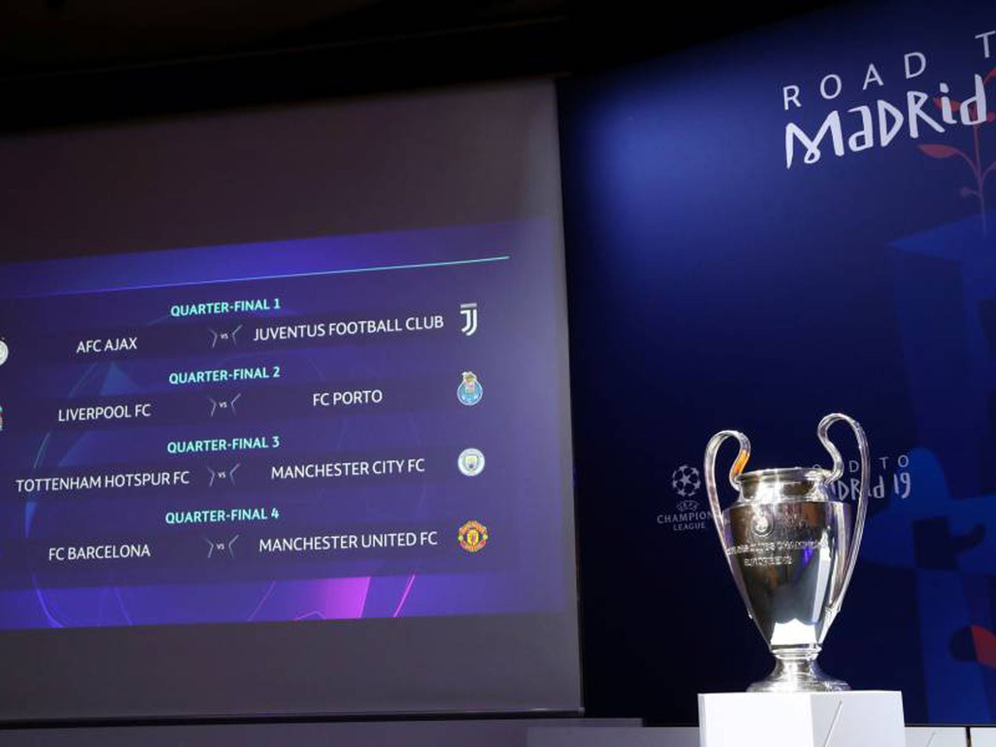 Quartas de final definidas na Champions League; veja sorteio