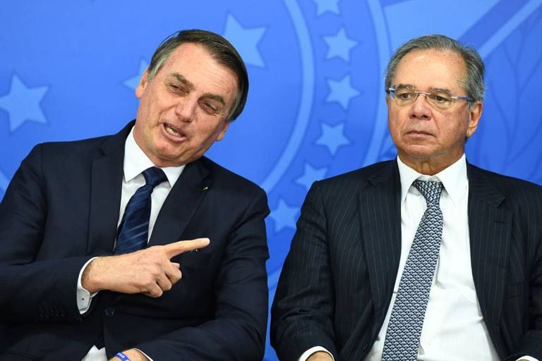 Presidente Jair Bolsonaro e ministro da Economia, Paulo Guedes.