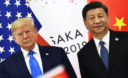 Trump e Xi Jinping, na cimeira do G20 em Osaka em junho