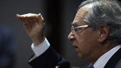 Ministro da Economia, Paulo Guedes, em evento no Rio de Janeiro. 