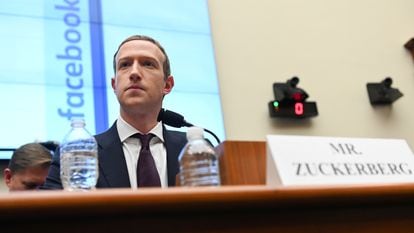 O fundador do Facebook, Mark Zuckerberg, no Congresso dos Estados Unidos, em outubro de 2019.