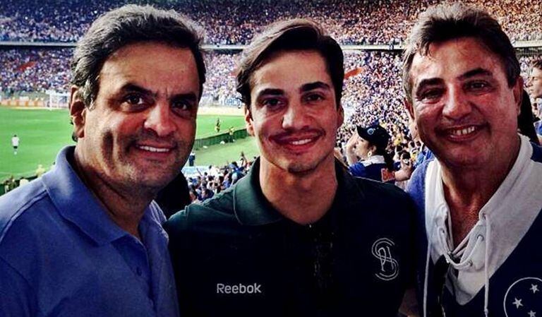 Aécio, Gustavo e Zezé Perrella no Mineirão.