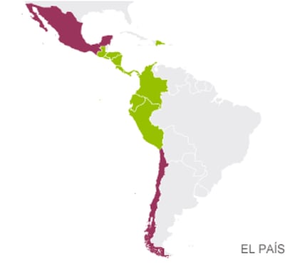 Gráfico dos acordos entre América Latina e União Europeia (em espanhol)
