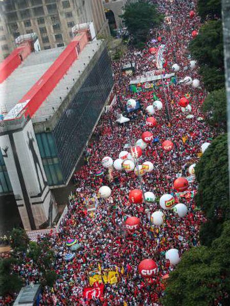 Ato de centrais sindicais na Avenida Paulista, em março de 2016.
