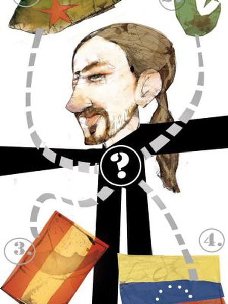 Pablo Iglesias, do Podemos, em ilustração de