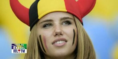 Axelle Despiegelaere, torcedora dos Diabos Vermelhos.