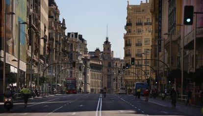 Gran Vía de Madri, nesta terça no Dia Mundial Sem Carro.
