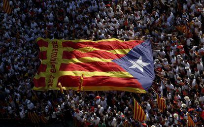 Manifestação independentista catalã, em Barcelona.