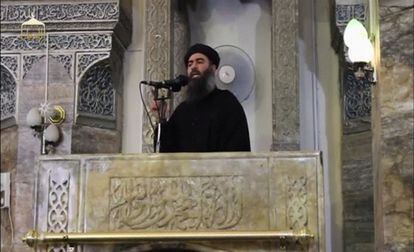 Abu Bakr al-Baghdadi, em um aparecimento público em julho.