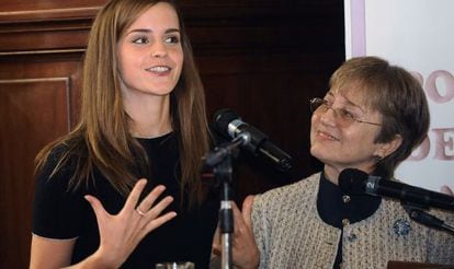 Emma Watson, durante seu discurso em Montevidéu.