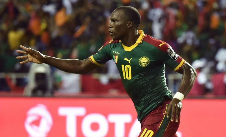 Aboubakar celebra o gol da vitória.