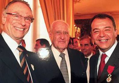 Nuzman e Cabral ao lado do ex-presidente da FIFA, João Havelange, na festa dos guardanapos.