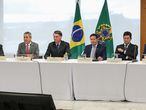 Reunião de Bolsonaro com ministros e presidentes de bancos públicos no dia 22 de abril.