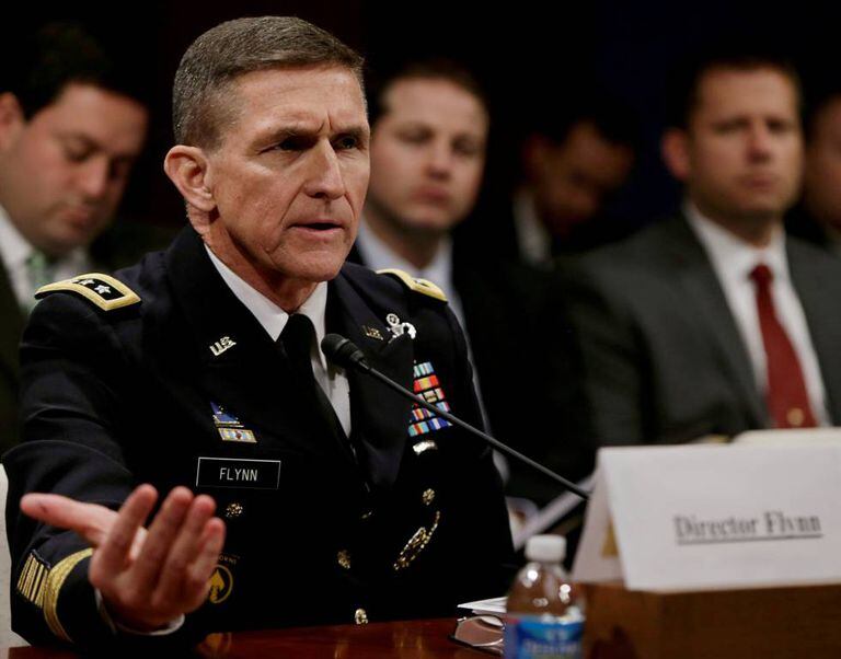 O tenente-general Michael Flynn em 2014 quando dirigia a Agência de Inteligência da Defesa.
