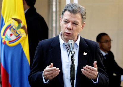 Juan Manuel Santos após as eleições.