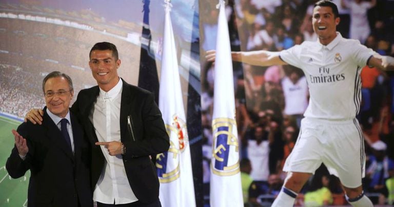 Cristiano Ronaldo e Florentino Pérez.