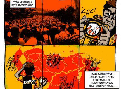 Com quadrinhos divulgados por redes sociais, ativistas informaram aos venezuelanos sobre os protestos.